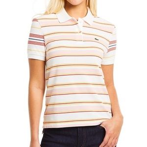 Lacoste Striped Cotton Polo Shirt